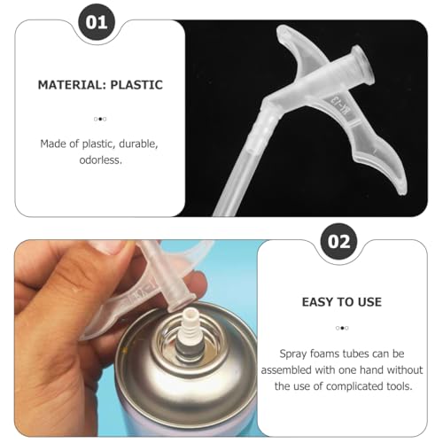 ULTECHNOVO 30 Stück Ersatzschlauch für Polyurethanschaum Spray mit Gewinde Universal Zubehör zum Füllen und Versiegeln Einfach zu installieren für weißen Polyurethanschaum und Isol