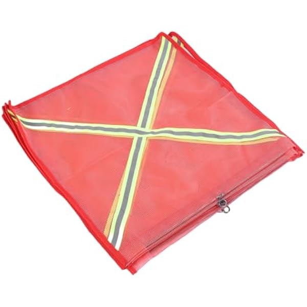 Eujgoov 6 szt. Czerwonych Flag Bezpieczeństwa, Solidna Konstrukcja z pętlą z Drutu i Paskiem Odblaskowym, do Ciągnięcia Przyczepy Ciężarówek i ładunków Ponadgabarytowych