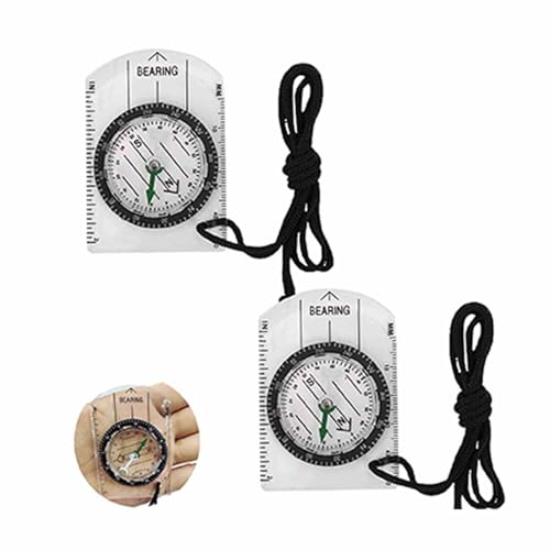 Roczential 2Pcs Orienteering Compass,Hiking Backpacking Compass,Advanced Scout Compass Camping and Navigation,Boy Scout Compass Kids,Professional Field Compass for Map Reading,Best Survival Gifts