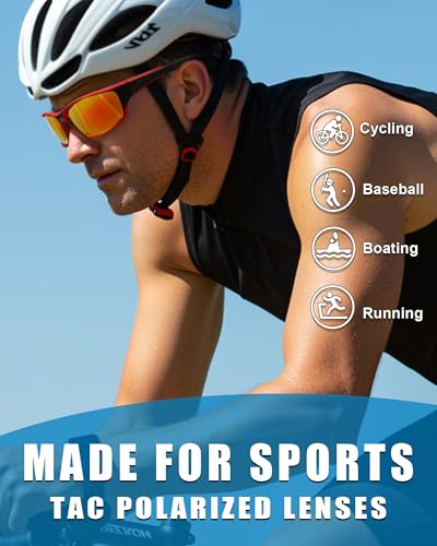 IGnaef Polarized Sports Sunglasses for Men Women Wrap-around Style for Running Driving Golf IF30422