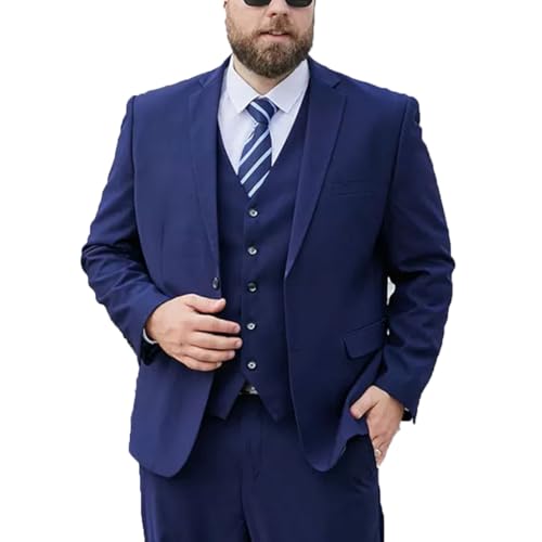 MANYUBEI Trajes para Hombre, Blazer Suelto De Talla Grande Esmoquin De Boda Botonadura Dos Botones Informal De Negocios Anfitrión De Banquete Chaqueta Formal Ropa para Hombres Gordos,64,Blue