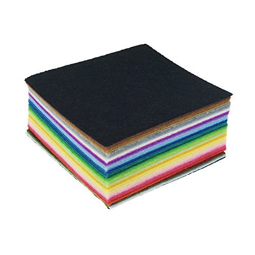 Image of 42pcs Felt Fabric Sheet 4 inchx4 inch Assorted Color DIY Craft Squares Nonwoven 1mm Thick (Pack of 2)