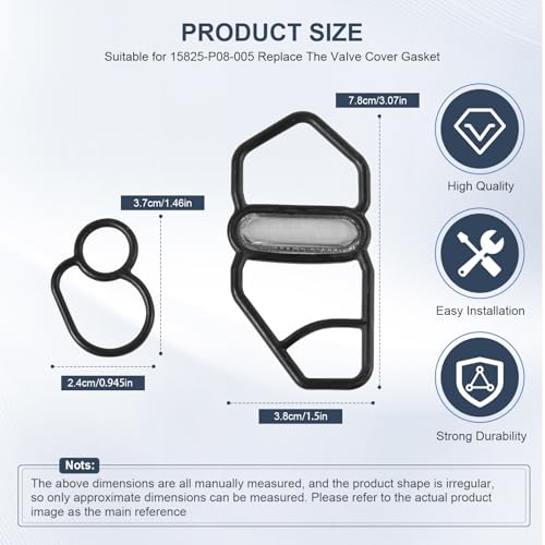 Image of 15825-P08-005 36172-P08-005 36172-P08-015 Head Cylinder Solenoid Spool VTEC Valve Gasket Set Replacement for Honda /Acura Civic Integra NSX 1992-2001