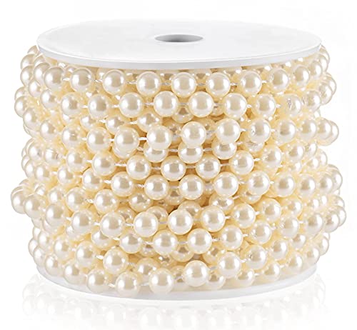 Craft String Pearls 8MM Pearl Bead, 33 Feet Ivory Faux