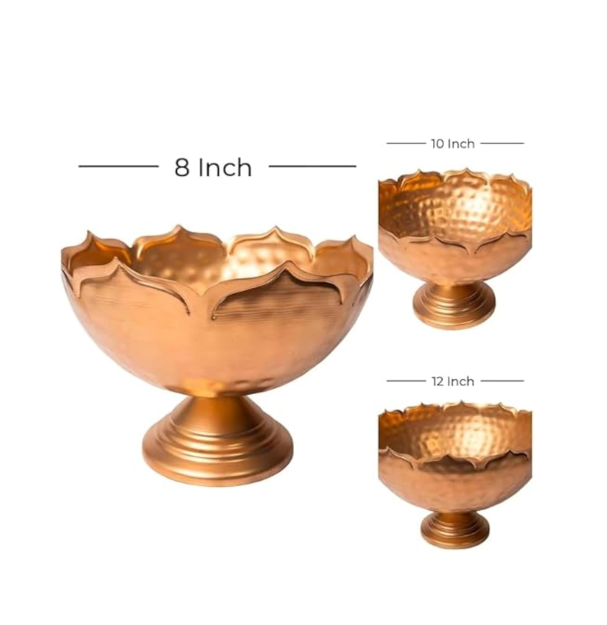 Handcrafted Gold Metal Flower Candle Holders Set