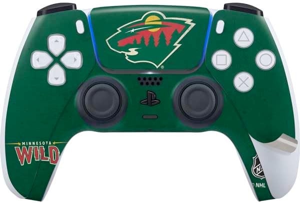 Skinit Decal Gaming Skin Compatible with PS5 Pro Bundle - Officially Licensed NHL Minnesota Wild Distressed Design