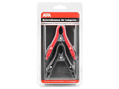APA 16705 Batterie-Ersatzklemmen Krokodil-Klemmen, für Ladegeräte, maximal 20A