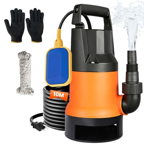 Bomba Sumergible 1.5 HP 1100W,Bomba para Sacar Agua con Cable de Alimentación de 33 pies,Bomba Sumergible Agua...