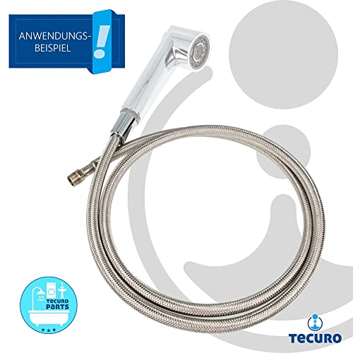 tecuro Ersatz Brauseschlauch für Geschirrbrause, Anschluss M15/1 x 1/2 Zoll Konusmutter, Länge 150 cm, Edelstahl, für Küchenarmaturen