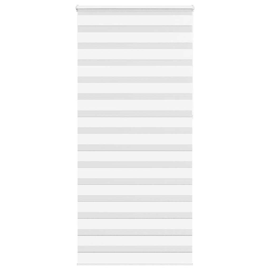 Tenda a rullo zebrata bianca, 100 x 230 cm, poliestere | Traslucido e opaco, doppio strato, montaggio senza foratura, catena regolabile