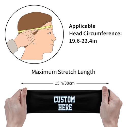 Image of Custom Sports Headband Custom Sweatband Bandana Add Your Image Logo Text Number. Bulk Custom Men Or Women Moisture Wicking Ventilate Elastic ﻿Headband
