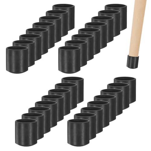 Image of M METERXITY 60-Pack Chair Leg Caps, 3 /8 Inch(10mm) PVC Chair Leg Floor Protectors for Folding Chairs /Metal Chairs /Furniture Table /Hardwood Floors, Round Non-Slip Cover End Tips [Black]