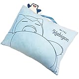 MORIPiLO 抱き枕 ポケモン カビゴン (マスコット付きまくら) 取っ手付き コンパクト クッション グッズ ぬいぐるみ 昼寝枕 28x39x9cm ブルー キャラクター まくらのモリシタ