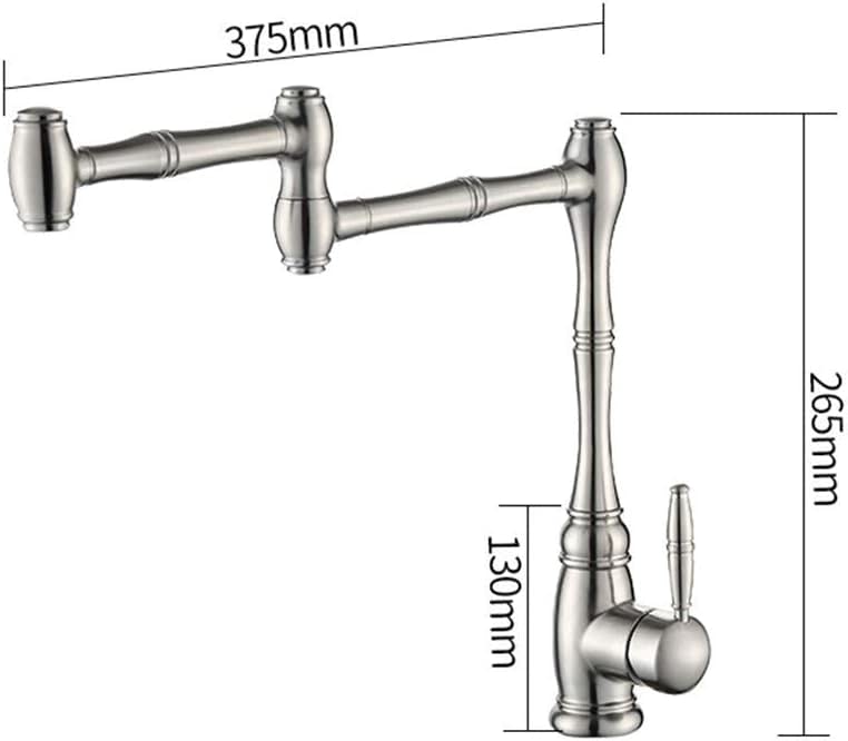 Mitigeur de cuisine pliant anti-encombrement, robinet rotatif inox 304 chaud et froid - 4