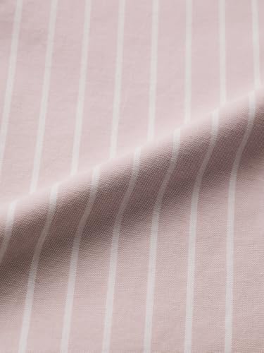 Image of The Souled Store Slim-Fit Shirt: Lilac Stripes Men and Boys Long Sleeves Collared Neck Buttonfront Striped Regular Fit Lightweight All-Season Cotton Shirt