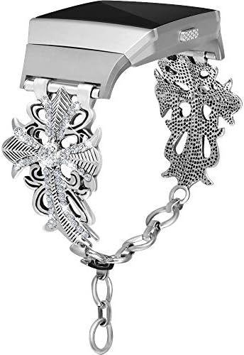 for Fitbit Ionic Bands, Somoder Vintage Chain Jewelry Bracelet with Rhinestone Bling for Fitbit Ionic Smartwatch, Adjustable 5.5" - 8.1"