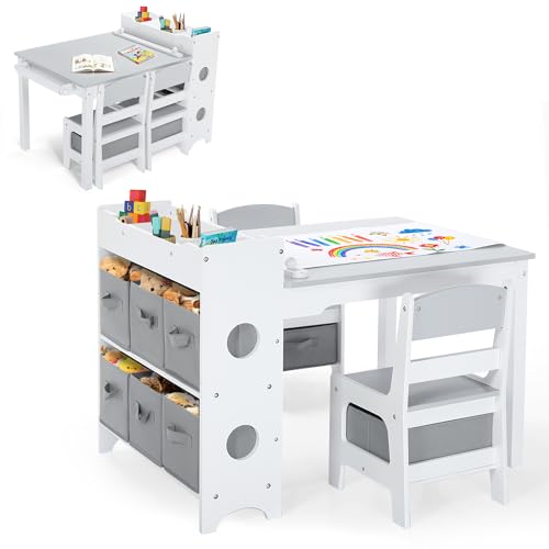 Kinder King Kids Art Table & Chair Set, Wood Toddler
