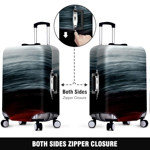 Travel Luggage Cover Suitcase Protector Scratch-Resistant Fit Not Included Suitcase Black White Abstract Painting S-19-21in2