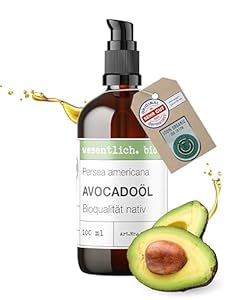 wesentlich. Bio Avocadoöl kaltgepresst | 100 % naturrein & vegan | Pflegeöl für Haut, Haare & Körper | 100 ml in Glasflasche mit Spender