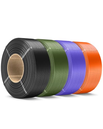 Image of SUNLU PLA+ Filament Refill 1.75mm 4KG, 3D Printer Filament PLA Refill, No-Spool PLA Plus Filament for Reusable Spools Compatible with Bambu Lab, Black /Sunny Orange /Lavender Purple /Olive Green 1KG /Roll