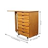 Jela-USA Solid Pine Wood 7 Drawer Wide Rolling Cart, Honey Pine #2