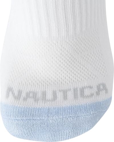 Image of Nautica Womens No Show Socks Moisture Wicking Low Cut Athletic Socks 6 Pack | Moisture Wicking Dri-Motion Fabric, Cushioned Key Areas, Banded Arch Support, No Show Low Cut, Shoe Size 4-10