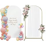 Picture of Balloon Arch Stand with Cover 6.6ft, Wedding Arch Backdrop Stand, Metal Arch Stand & Arch Stand Cover Set with 100 Party Multi-Colored Balloons for Birthday Party