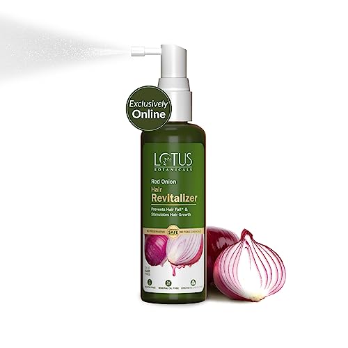 Lotus Botanicals Red Onion Hair Revitalizer (Serum) | Volumising & Repairing | Mineral Oil, Silicon & Chemical Free | All Hair Types | 100Ml