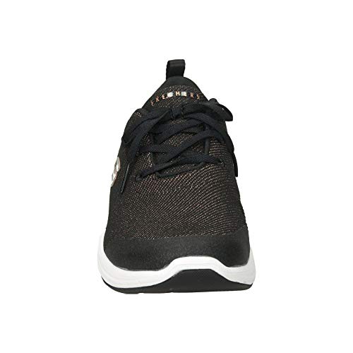 Skechers Skechers Women's Low-Top Trainers, Black Black Knit Rose Gold Duraleather White Trim Bkrg, 11