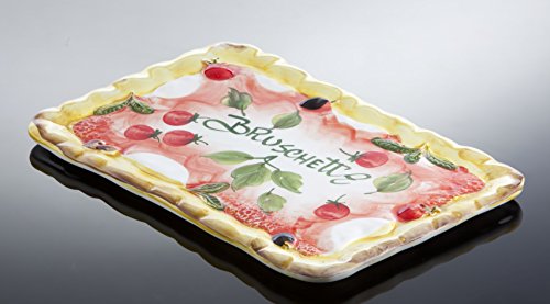 italienische Keramik rechteckiger Bruschetta Teller 35x24 cm