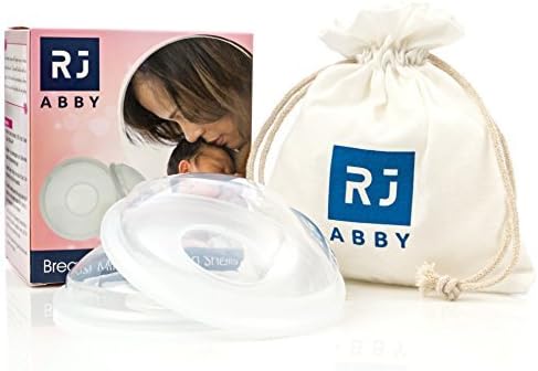 Nursing Breast Shells (2-Pack) Mom Milk Saver Nursing Cup with Leak Prevention Soft, Flexible Silicone Collects Breastmilk, Protects Sore Nipples Reusable, Easy to Clean BY RJ ABBY