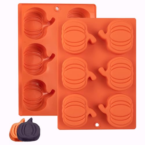 TAXTYHRE 2 peças moldes de ação de graças, moldes de silicone de abóbora, molde de chocolate de Halloween, para outono Halloween ação de graças doces bolos chocolate