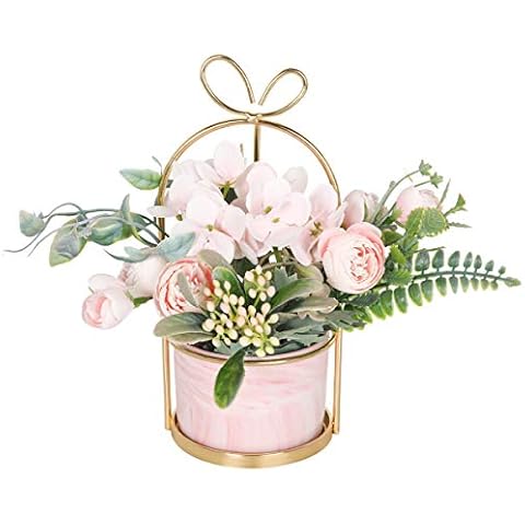 Hobyhoon Fleurs Artificielles avec Vase Cover