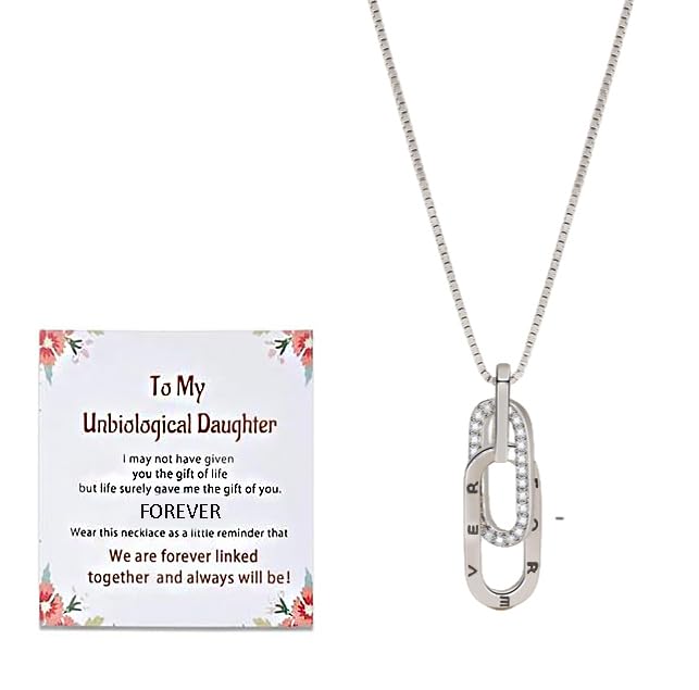 Roselover Unbiological Daughter Necklace For Women (Silver Color necklace)