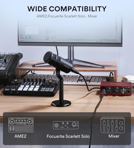 Image of MAONO XLR Podcast Microphone Cardioid: Dynamic Mic for Vocal Recording, Streaming, Voice-Over, Voice Isolation Technology, Metal Mic, Works for Audio Interface, Mixer, Sound Card (PD100-XLR)