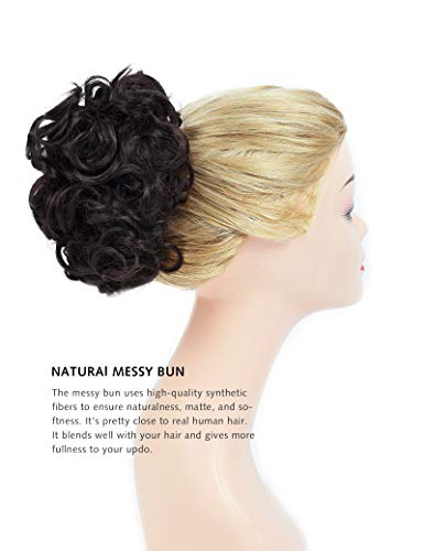 Yamel Messy Bun Scrunchie Chignon Hairpiece Updo Curly Bun Extension Combs In Messy Bun Hair Piece For Women #TOP3