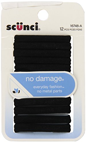 Scunci: Black Hair Bands, 12 Ct Super Soft