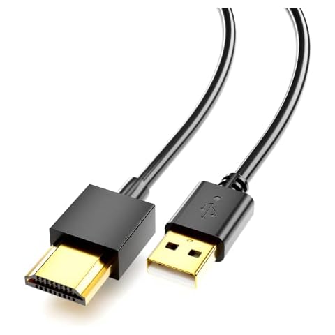 SNLLMZI USB to HDMI Cord Cable, (1M / 3.3FT) USB 2.0 Male to HDMI Male Charger Cable Adapter,Used to Charge Devices Such as Hard Drives with HDMI Ports from The USB Port Cover