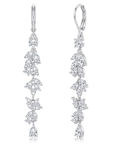 Image of PATISORNA 925 Sterling Silver Long Dangle Earrings for Women Hypoallergenic