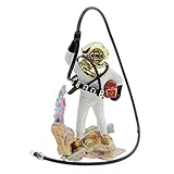 Saim Diver with Hose Live Action Aerating Aquarium Ornament Fish Tank Decoration White