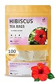 TeaDreamTea Hibiscus Tea Bags | 100 Bleach-Free Tea Bags | Caffeine Free | Dried Hibiscus Flowers |