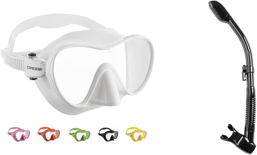 Cressi F1 Frameless Mask and Supernova Dry Snorkel Bundle