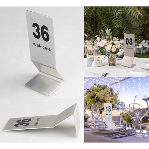 Stół ze stali nierdzewnej o numerach 1-30, dwustronne tabliczki do restauracji i na imprezy, solidna podstawa na wesela, imprezy, bankiety i catering