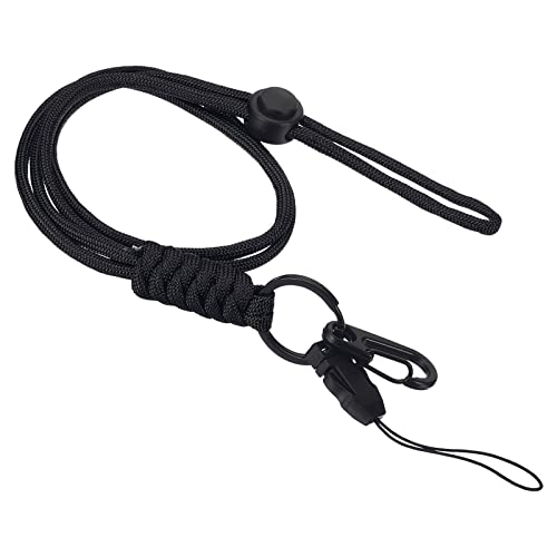 PATIKIL Cuello Cordón con Gancho, Insignias Cordones Ajustable Larga Correa Identificación Tarjetero Llaveros para Insignias Soportes, Negro
