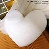 ODIWEN Cojín de Peluche en Forma de Corazón, Cojín Decorativo de Sofá de Felpa, Almohada de Amor, Decoración de Sofá (Blanco) #2