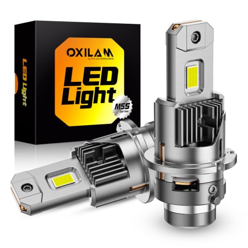 Image of OXILAM D4S LED Bulbs, 1200% Ultra-Bright, 1:1 Mini Housing, Built-in Anti-Flicker CANbus, IP68 Waterproof, Long 60,000-Hour Life, Plug-and-Play, Pack of 2