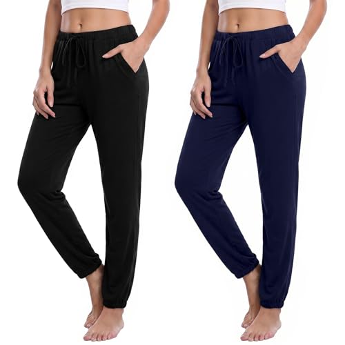Pantalon de pyjama en coton respirant avec poches pour un bien-être nocturne optimal