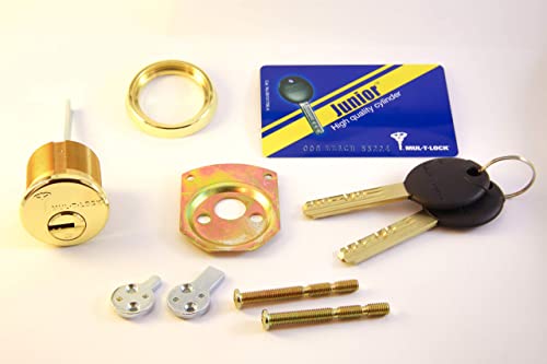 Mul-T-Lock Junior Rim & Mortise Rimo Cylinder. Mul-T-Lock Rim Mortise 2 Keys High Security Mortise Cylinder (Brass) #TOP1