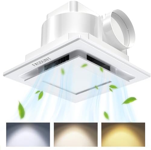Bathroom Exhaust Fan with Light 165CFM Shower Bathroom Vent Fan with 11 ...
