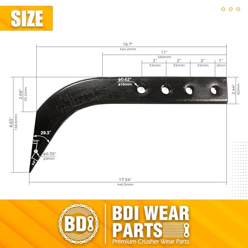 BDI Wear Part Box Blade Ripper Shank with 0.63" Metal Thickness, 18" Box Blade Ripper Teeth with Adjustable 4 Holes Shanks, Rippers/Scarifier Tooth for Replacement-3PK by BDI Wear Parts - Used condition - Image 3